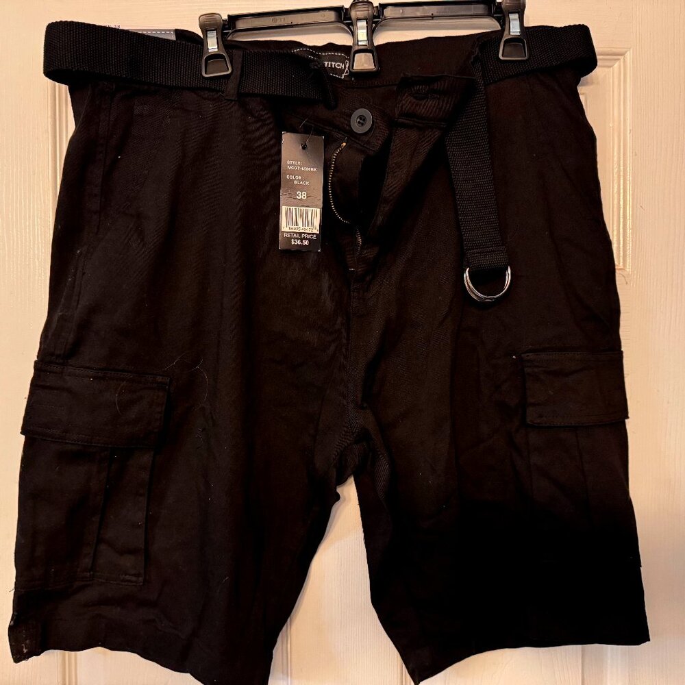 Men's black cargo shorts - size 38